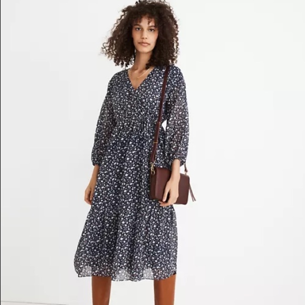 Tie-Waist Midi Dress in Harvest Vine
